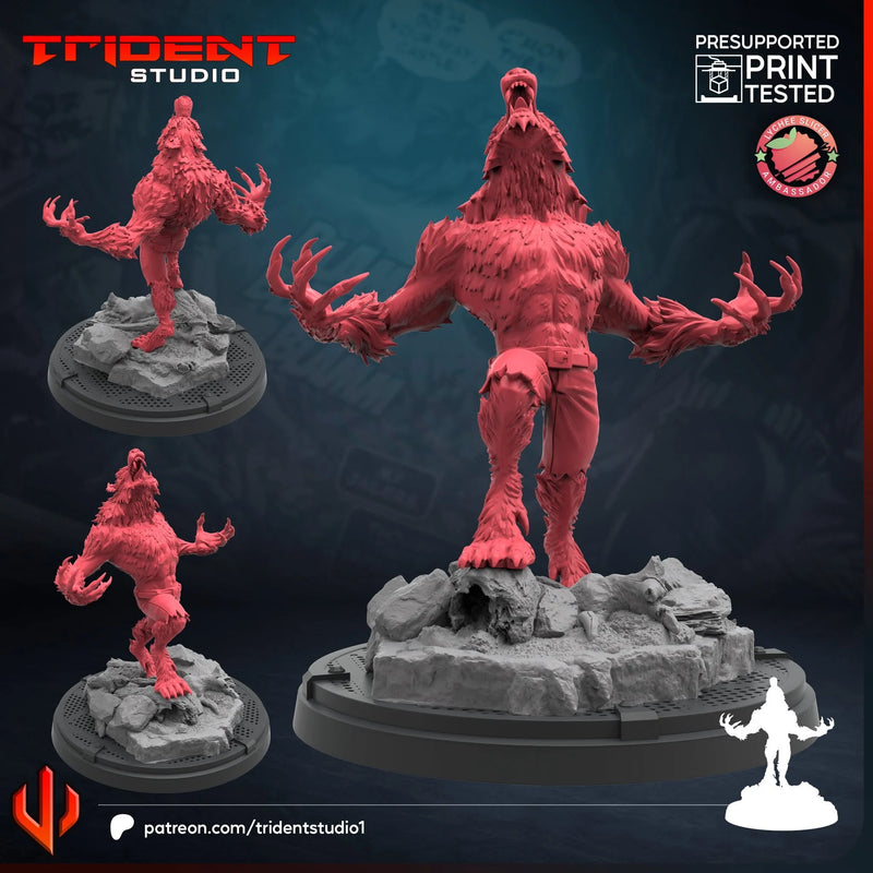 Werewolf Marvel MCP-compatible 40mm resin proxy miniature by Trident Miniatures - product image 1