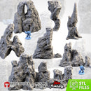 Volcanic Rocks 3D printed terrain view 1