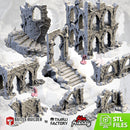 Abandoned City Ruins 3D printed terrain view 1