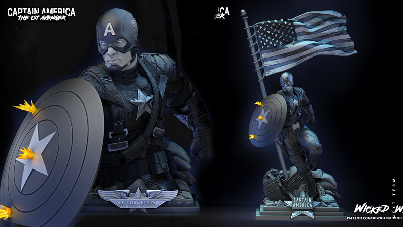 Captain America Bust resin bust kit view 1