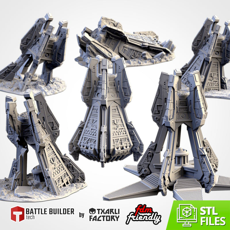 Landing Capsules 3D printed terrain view 1
