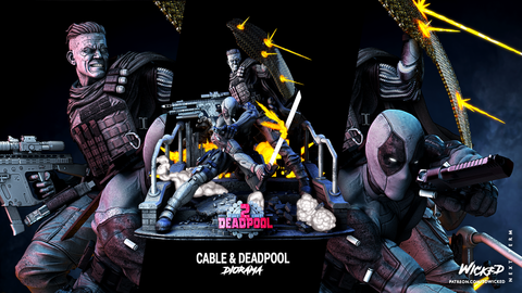 Deadpool and Cable DIORAMA COMPLETE resin diorama kit view 1