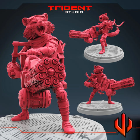Rocket Raccoon - Sculpt B Marvel MCP-compatible 40mm resin proxy miniature by Trident Miniatures - product image 1