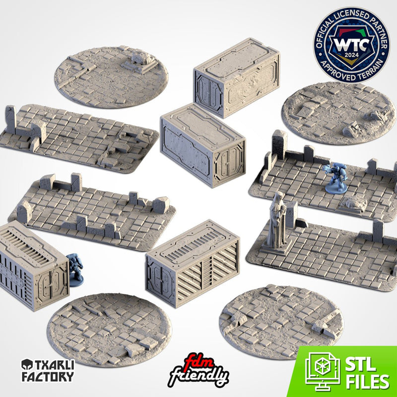 City Ruins WTC Set 02 3D printed terrain view 1