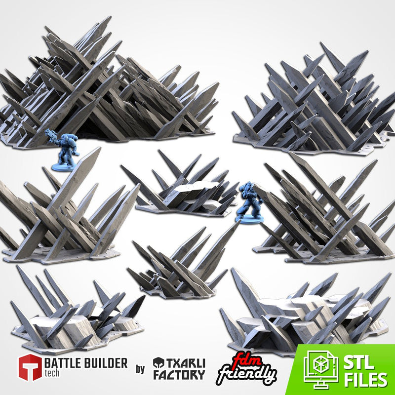 Ice Crystal Terrain 3D printed terrain view 1