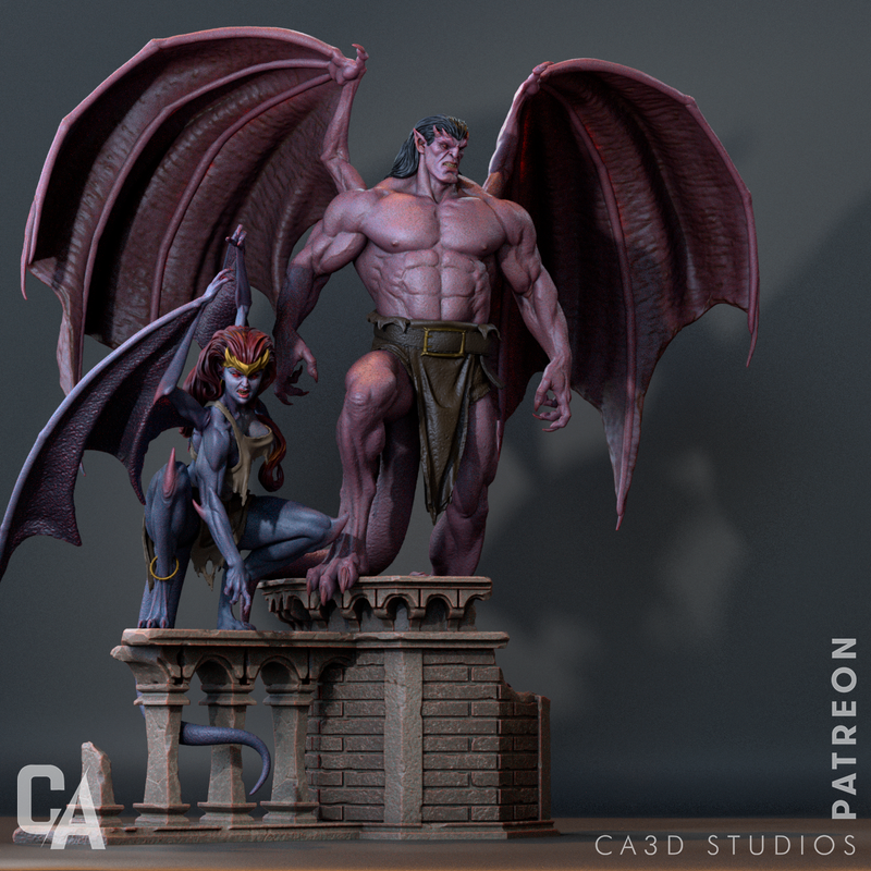 Demona and Goliath Resin Statue - view 3