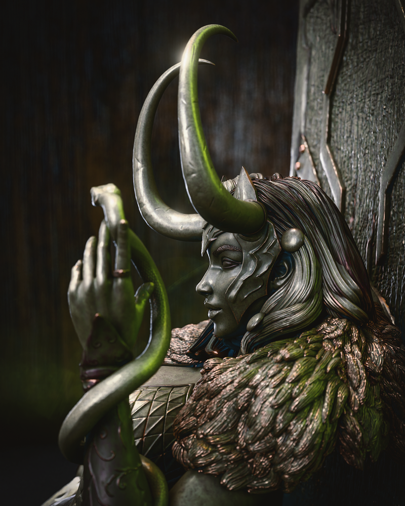 Lady Loki Resin Statue - view 2