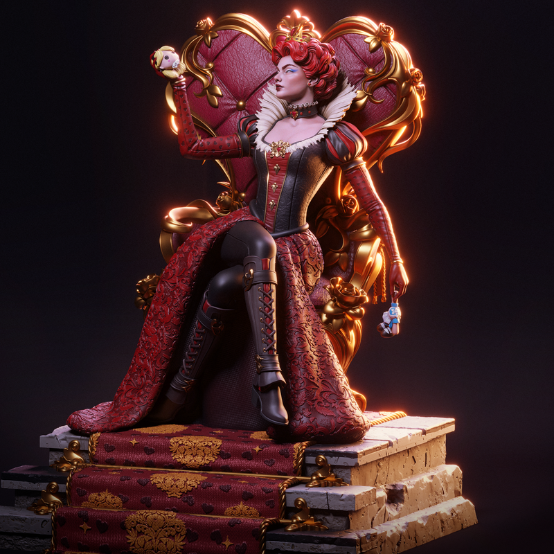 Queen of Hearts Resin Statue - view 4