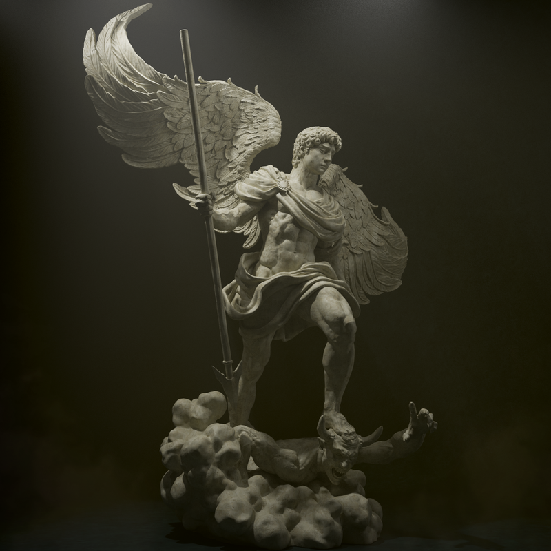 Archangel Michael Resin Statue - view 5