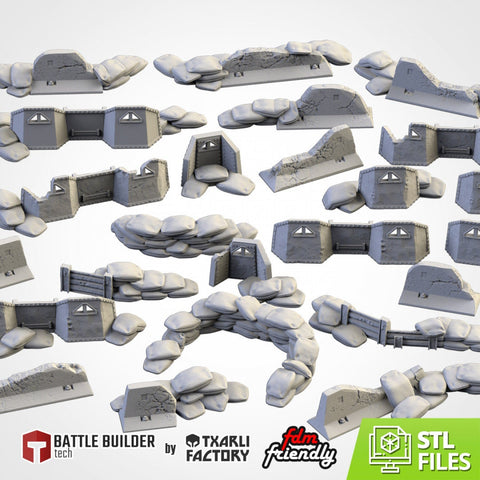 Street Barricades | 28mm-32mm | Tabletop Terrain