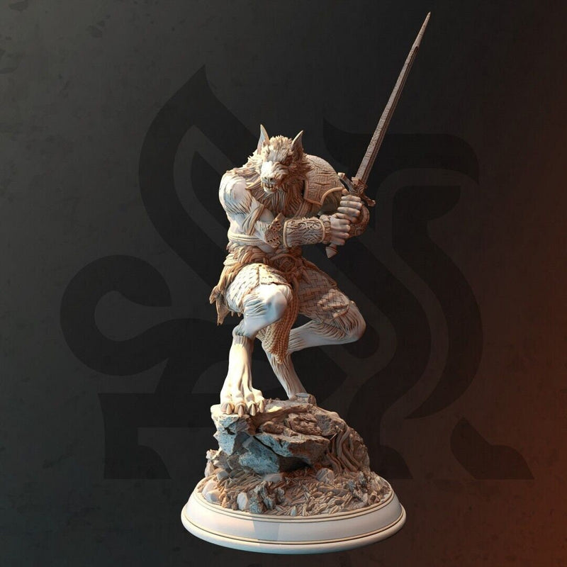 Werewolf Barbarian Fighter - Lucian Grey | DM Stash | DnD | Fantasy | Miniature