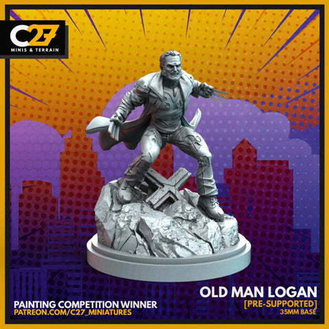 Old Man Logan / Wolverine 40mm Scale Miniature | Crisis Protocol Proxy | C27