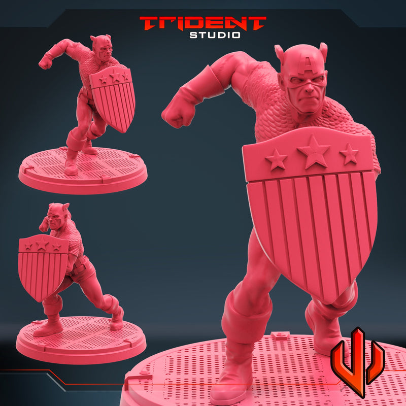 Captain America (C) - Marvel: Crisis Protocol Proxy | Trident Studios