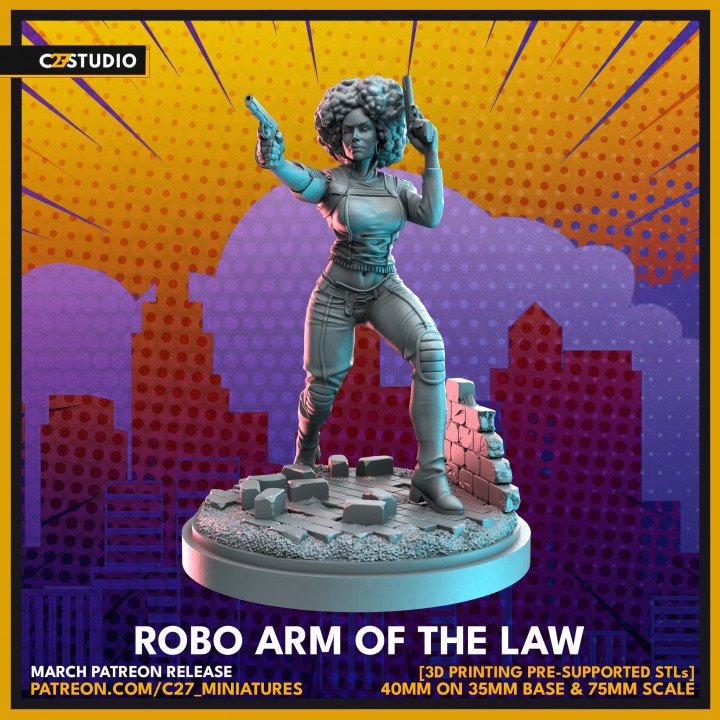 Misty Knight 40mm Scale Miniature | Crisis Protocol Proxy | C27