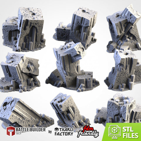 Basalt Crystals | 28mm-32mm | Tabletop Terrain