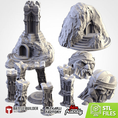 Dwarf Village | 28mm-32mm | Tabletop Terrain