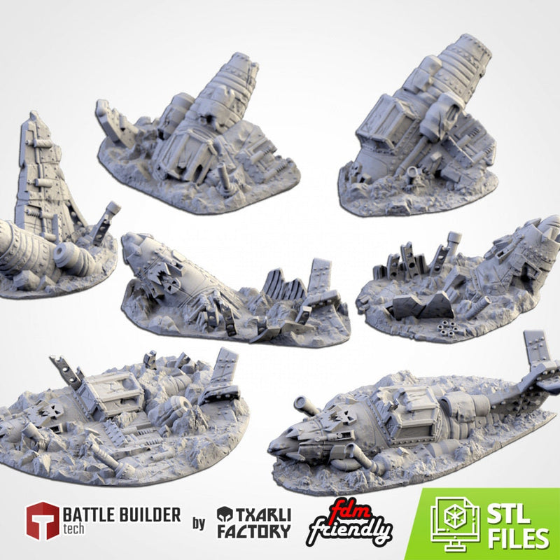 Crashed Planes | 28mm-32mm | Tabletop Terrain