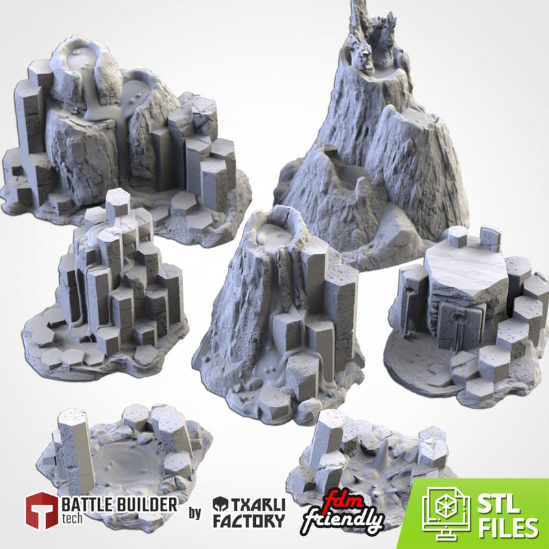 Basaltic Volcanoes | 28mm-32mm | Tabletop Terrain
