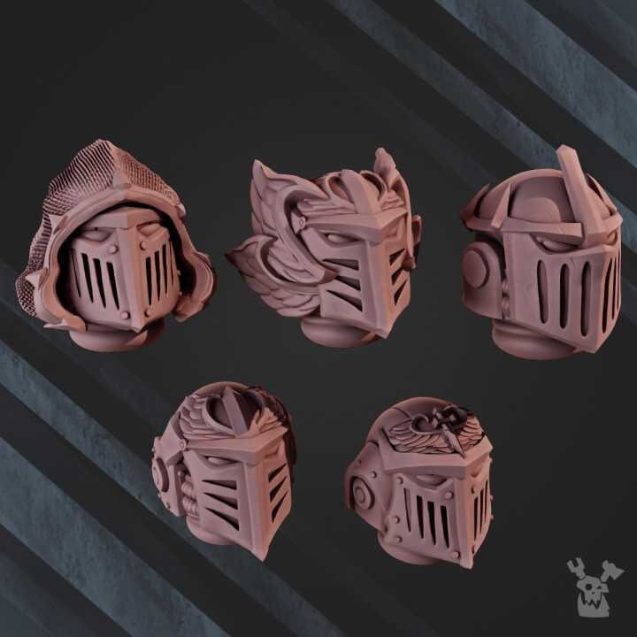 Space Crusaders "Winged Lions" Head Bits | DakkaDakka | Grim Dark | Fantasy | One Page Rules