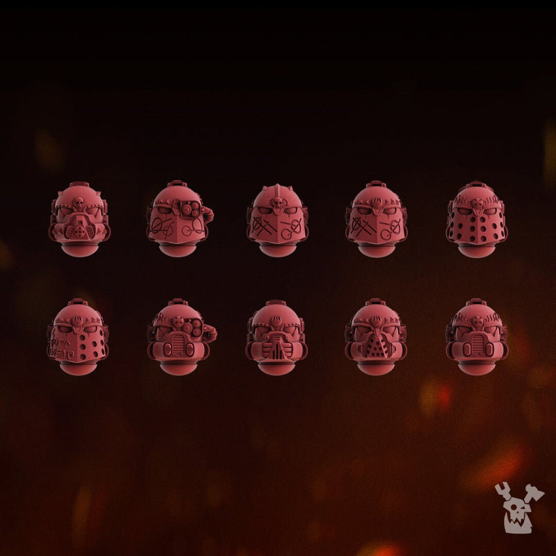 Fire Preachers Heads Set x10 | Grim Dark Fantasy Bits