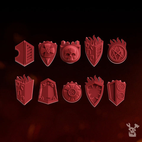 Fire Preachers Shoulder Guards Set x10 | Grim Dark Fantasy Bits