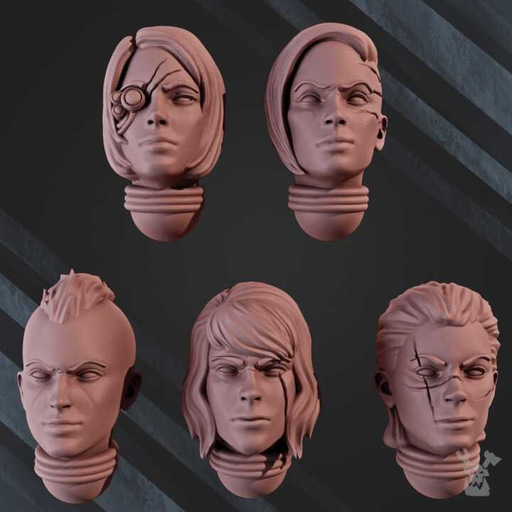 War Sisters Head Bits "Bloody Rose" Set | DakkaDakka | Grim Dark