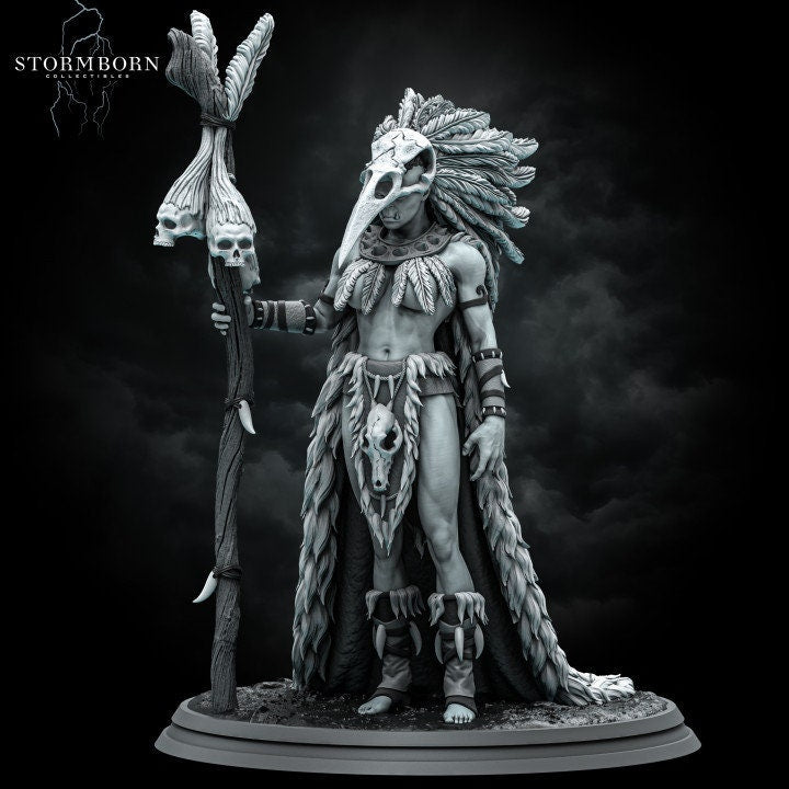 Lagath The Seer Miniature: 8k Resin DnD Pathfinder Mini