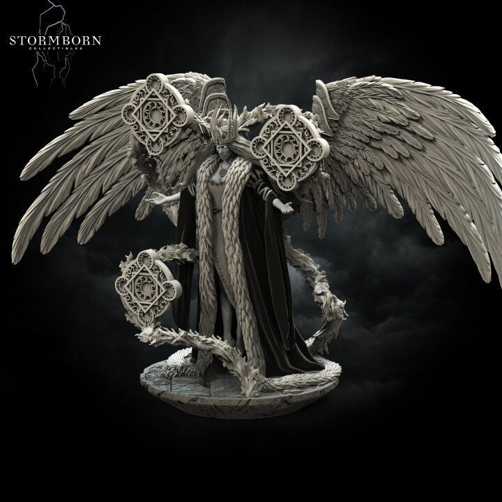 Juno, Queen of Angels Miniature: 8k Resin DnD Pathfinder Figure (Unpainted & Unassembled)