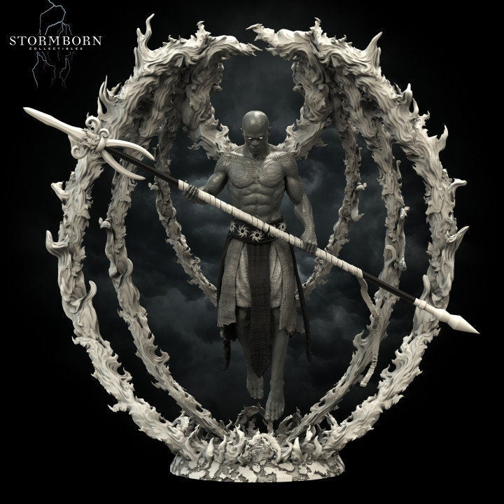 Oros, Angel of Destruction Miniature: DnD Pathfinder Resin Print (Unpainted)