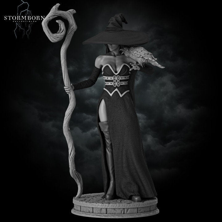 Azora the Witch Miniature: 8k Resin DnD Pathfinder Figure