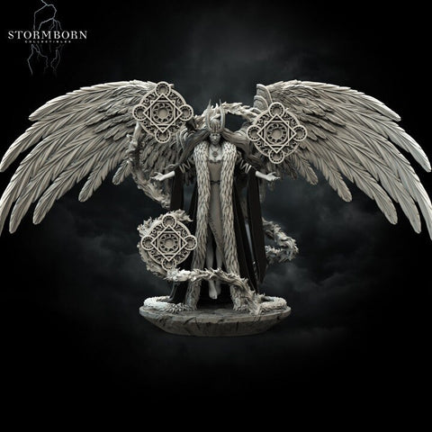 Juno, Queen of Angels Miniature: 8k Resin DnD Pathfinder Figure (Unpainted & Unassembled)