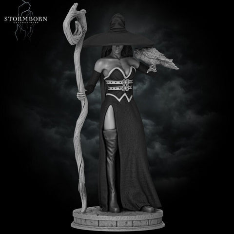 Azora the Witch Miniature: 8k Resin DnD Pathfinder Figure