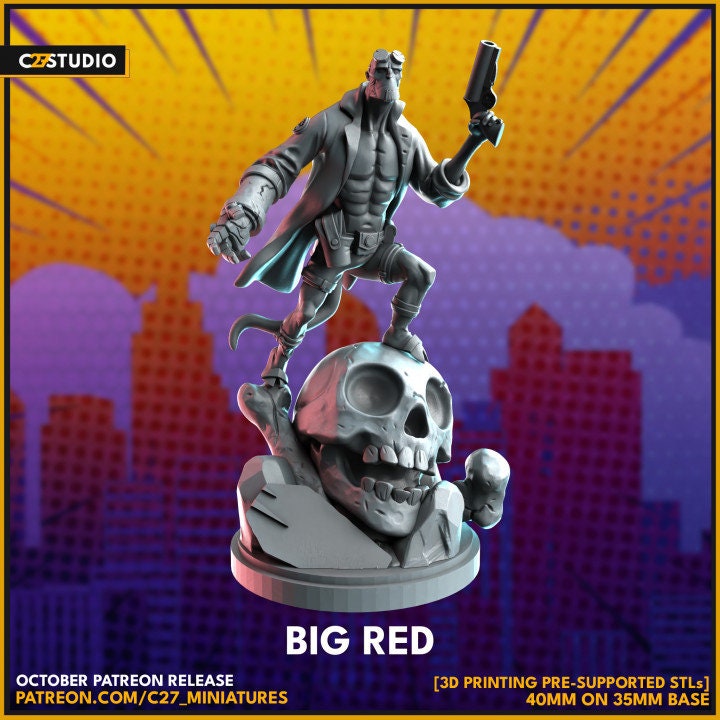 Hellboy 40mm Scale Miniature | Crisis Protocol Proxy | C27