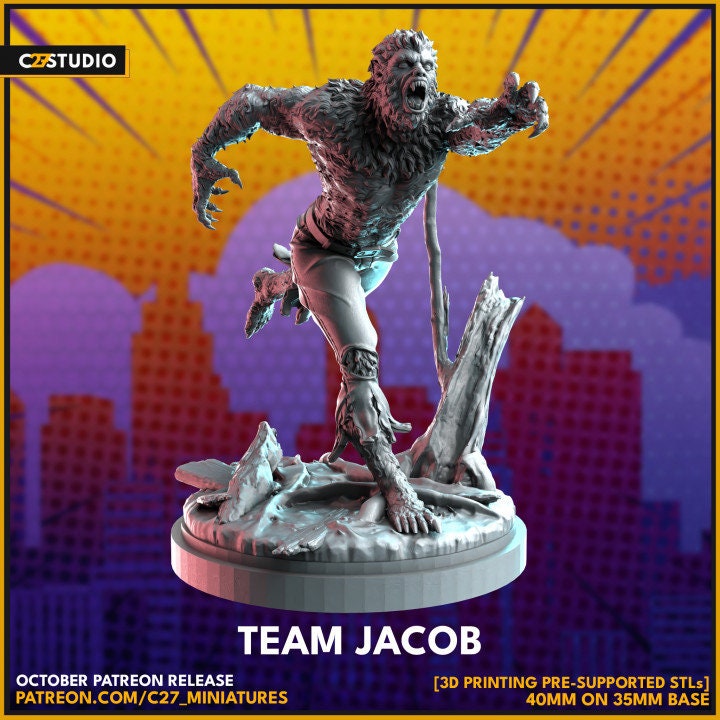 Werewolf By Night | 40mm Scale Miniature | Crisis Protocol Proxy | C27