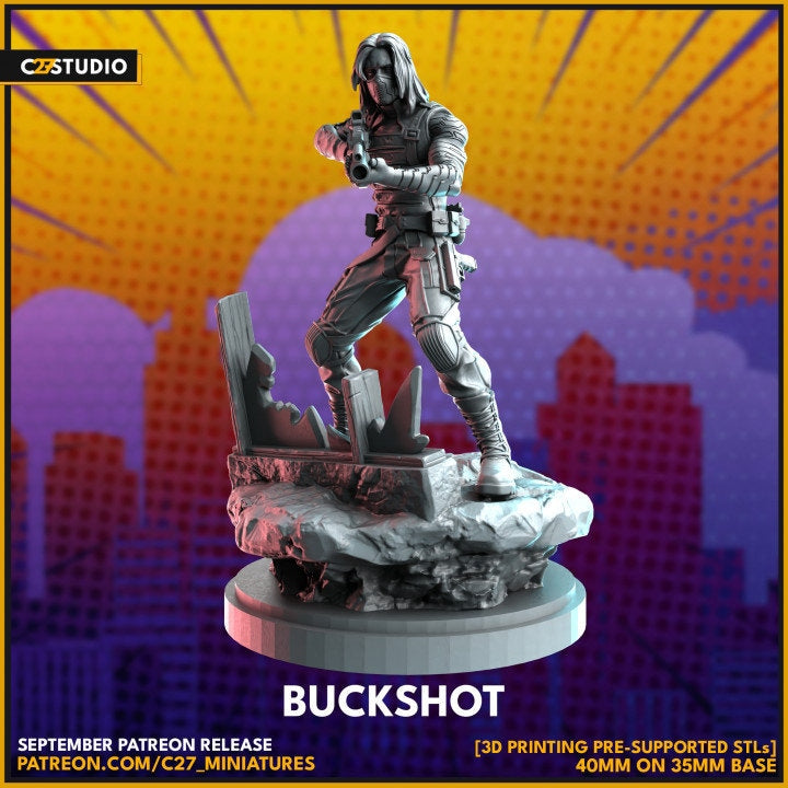 Winter Soldier | 40mm Scale Miniature | Crisis Protocol Proxy | C27