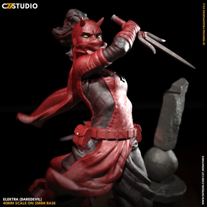 Elektra Daredevil | 40mm Scale Miniature | Crisis Protocol Proxy | C27
