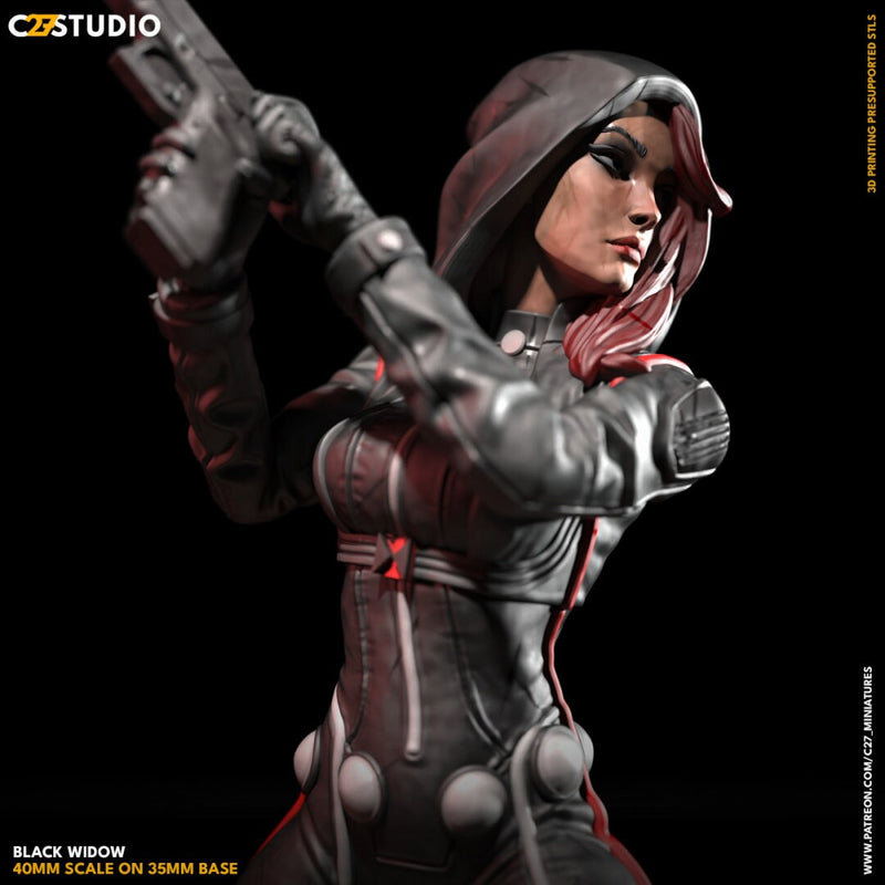 Black Widow 40mm Scale Miniature | Crisis Protocol Proxy | C27
