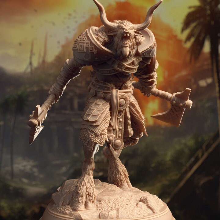 Minotaur Barbarian - Hannes Vyrios | DM Stash | DnD | Fantasy | Miniature