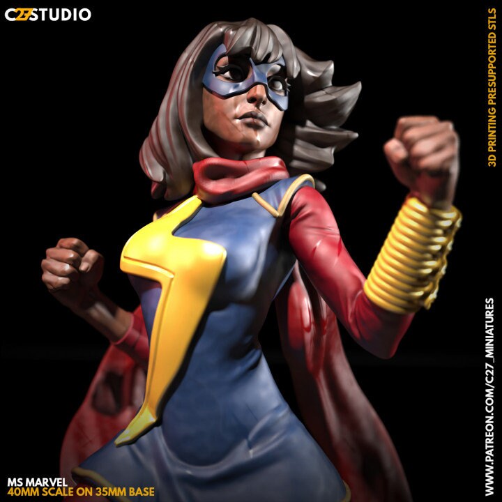 Ms Marvel | 40mm Scale Miniature | Crisis Protocol Proxy | C27