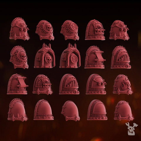 Fire Preachers Shoulder Pads Set x20 | DakkaDakka | Grim Dark | Fantasy | One Page Rules