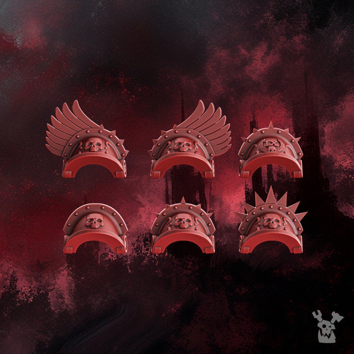 Crimson Wings Shoulder Pads Set | DakkaDakka | Grim Dark | Fantasy | One Page Rules
