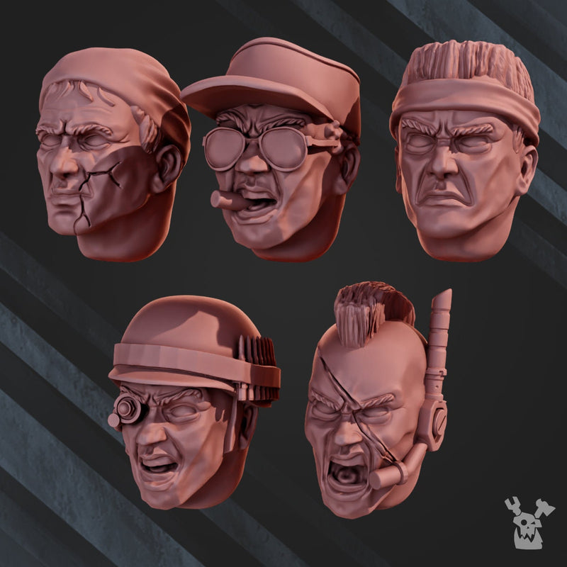 Jungle Fighters Head Bits "Commandos" Set | DakkaDakka | Grim Dark Fantasy