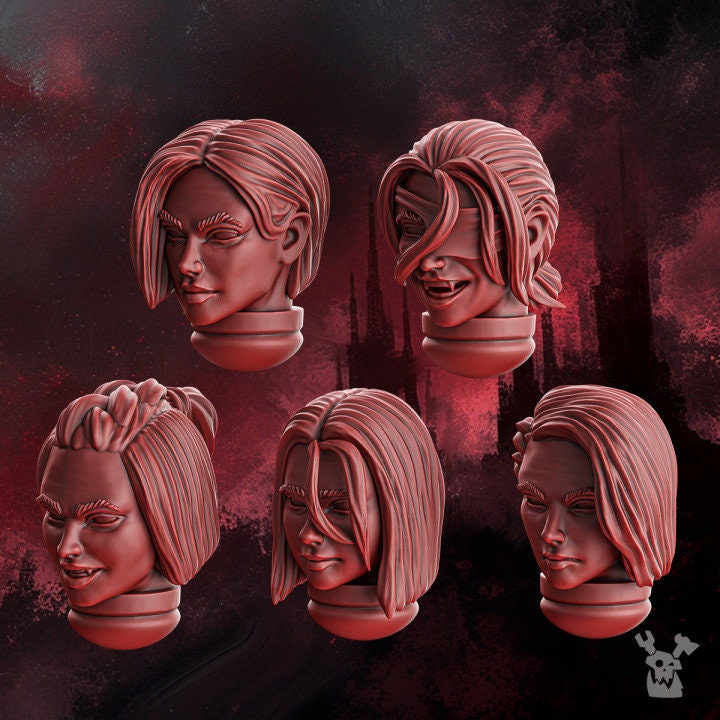Crimson Wings Female Heads Set