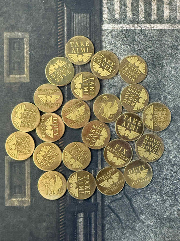 Guard Order Tokens - Engraved Brass Warhammer 40K Markers