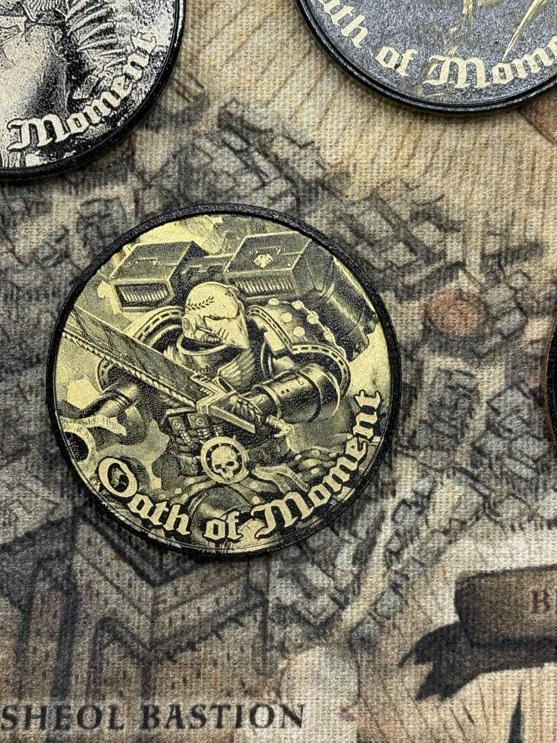 Oath of Moment Token | 40mm | Custom Etched Coin | Grim Dark | Metal Game Token