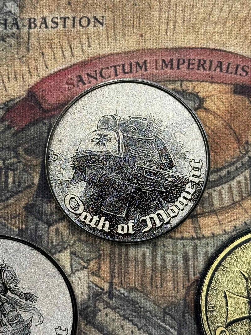 Oath of Moment Token | 40mm | Custom Etched Coin | Grim Dark | Metal Game Token