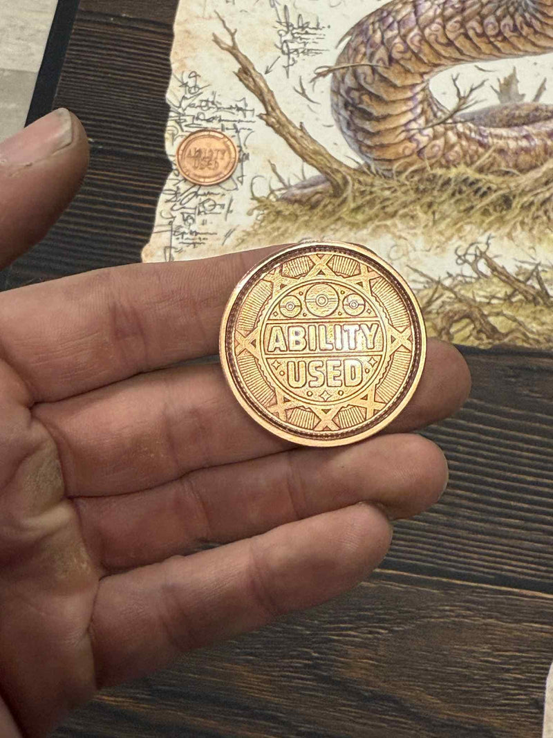 Ability Used Token | One Piece TCG | Pokemon | Metal Tokens | Custom | Engraved