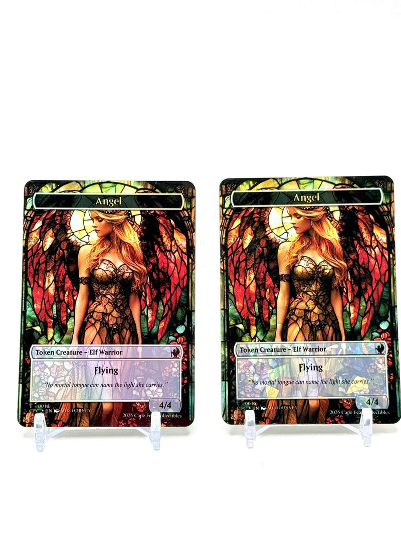 Borderless Foil Angel Tokens | Custom MTG Token Cards | 4/4