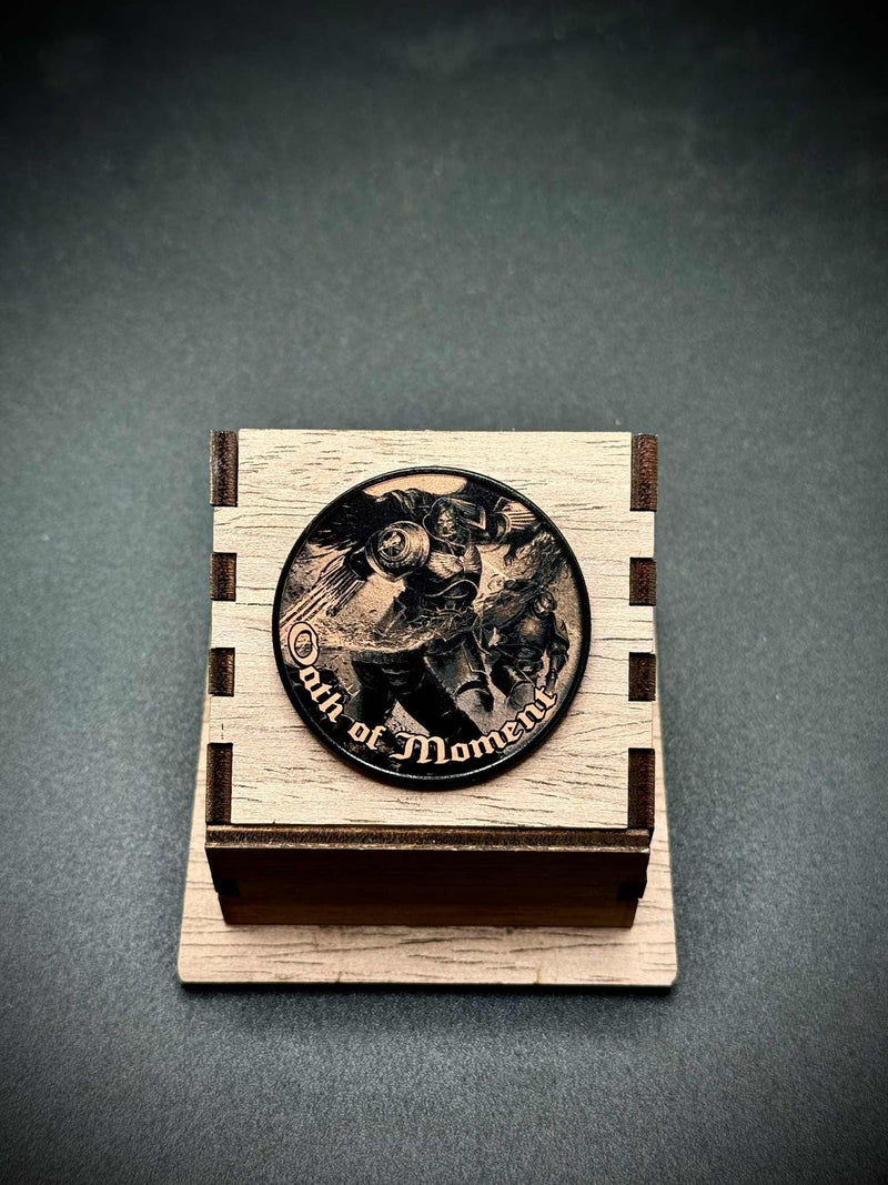 Oath of Moment Tokens | 40mm | Custom Etched Coin | Grim Dark | Metal Game Tokens