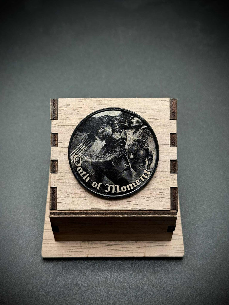 Oath of Moment Tokens | 40mm | Custom Etched Coin | Grim Dark | Metal Game Tokens